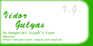 vidor gulyas business card